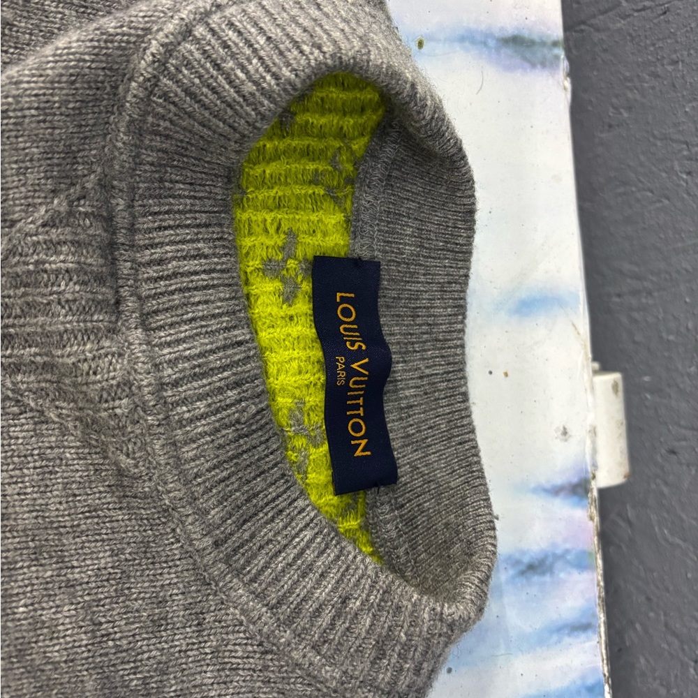 Louis Vuitton Gray and Yellow Crewneck Sweater